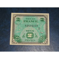 Франция Союзная Оккупация 2 Фр. 1944 Серия 2 UNC