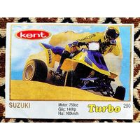 Вкладыш Turbo (Турбо) 5 серия (261-330, Yellow, золотая толстая рамка), номер 290, Suzuki. Возможен небольшой торг.