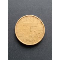 5 гульденов 1989г. Нидерланды