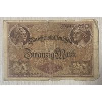 Банкнота 20 марок 1914 год. Германская империя. С рубля без МЦ.