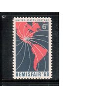 США-1968, (Мих.946),  *  ,  Карта (одиночка)