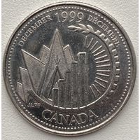 Канада 25 центов 1999 г. Декабрь. От побережья до побережья