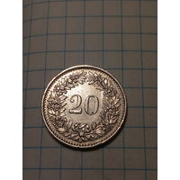 20 раппенов Швейцария 1962 год