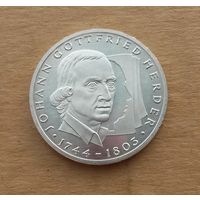 ФРГ, 10 марок 1994 г., серебро 0.625, 250 лет со дня рождения И.Г.Гердера