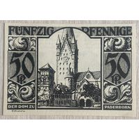 Нотгельд 50 пфеннигов 1921 год. Падерборн. Веймарская республика.