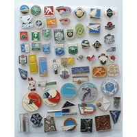 Значки спортивные "Виды спорта" СССР - 62 шт. Алюминий.