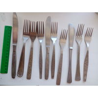 Ложка, вилка, нержав, разные, коллекция 10 ш. ЗА ШТ