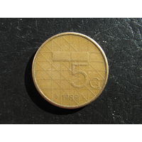 Нидерланды 5 гульденов, 1989. С 20 копеек. Распродажа коллекции. Смотрите другие лоты.